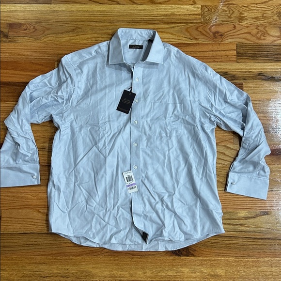 Tasso Elba Light Blue Herringbone Shirt - Picture 1 of 8